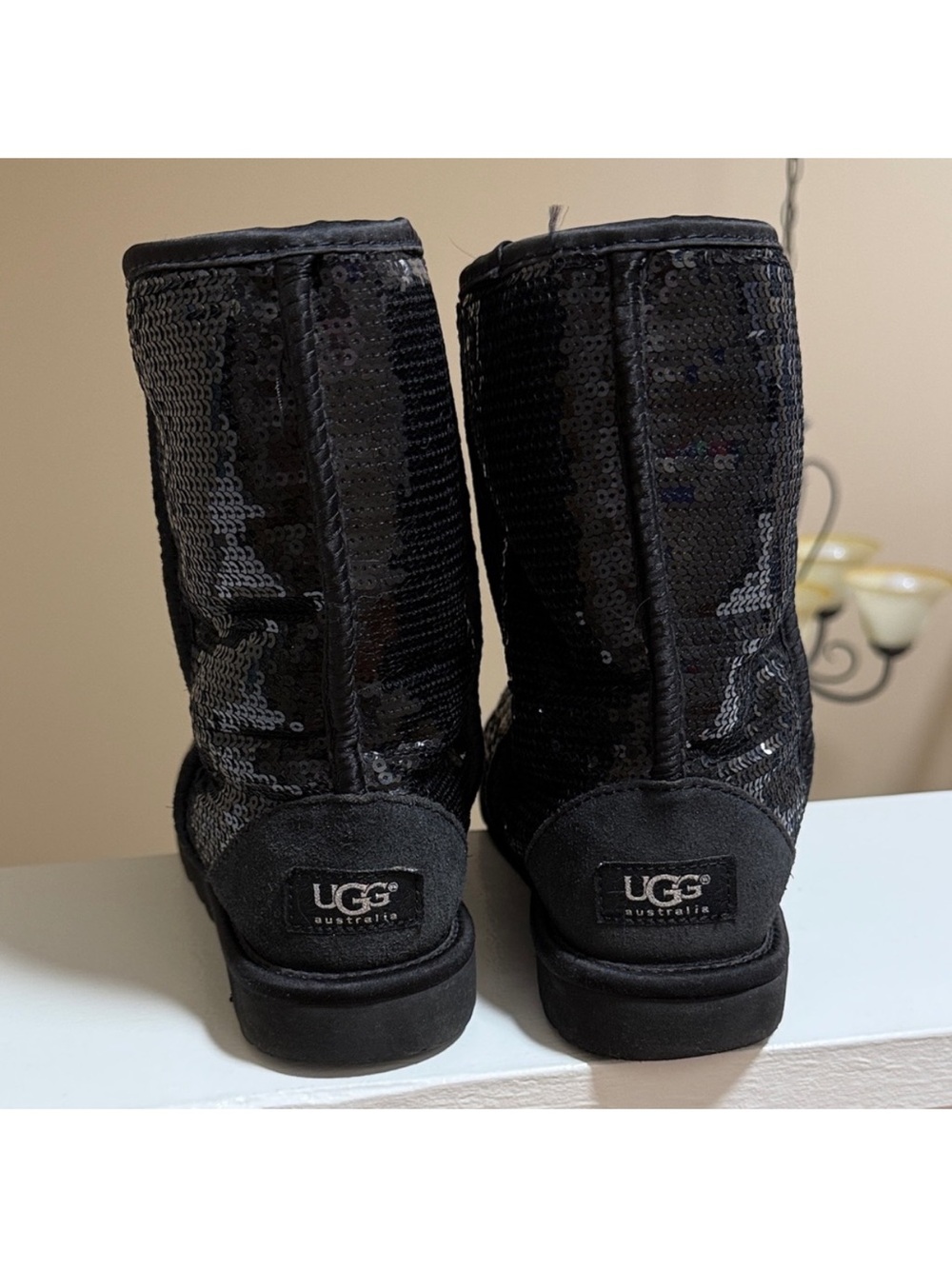 UGG Black Sequin Classic Short Boots